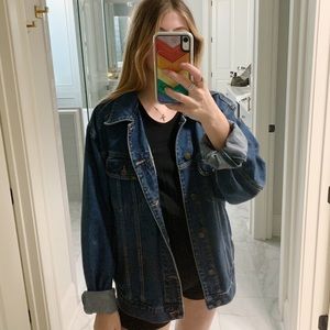 Over sized denim jacket with embroidery